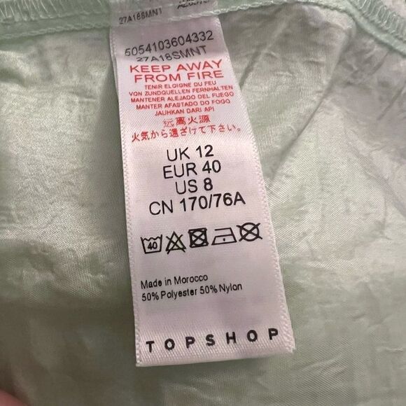 New! Topshop Flare Teared Mini Light Lime Green Girls Skirt Sz 12 - Picture 8 of 9